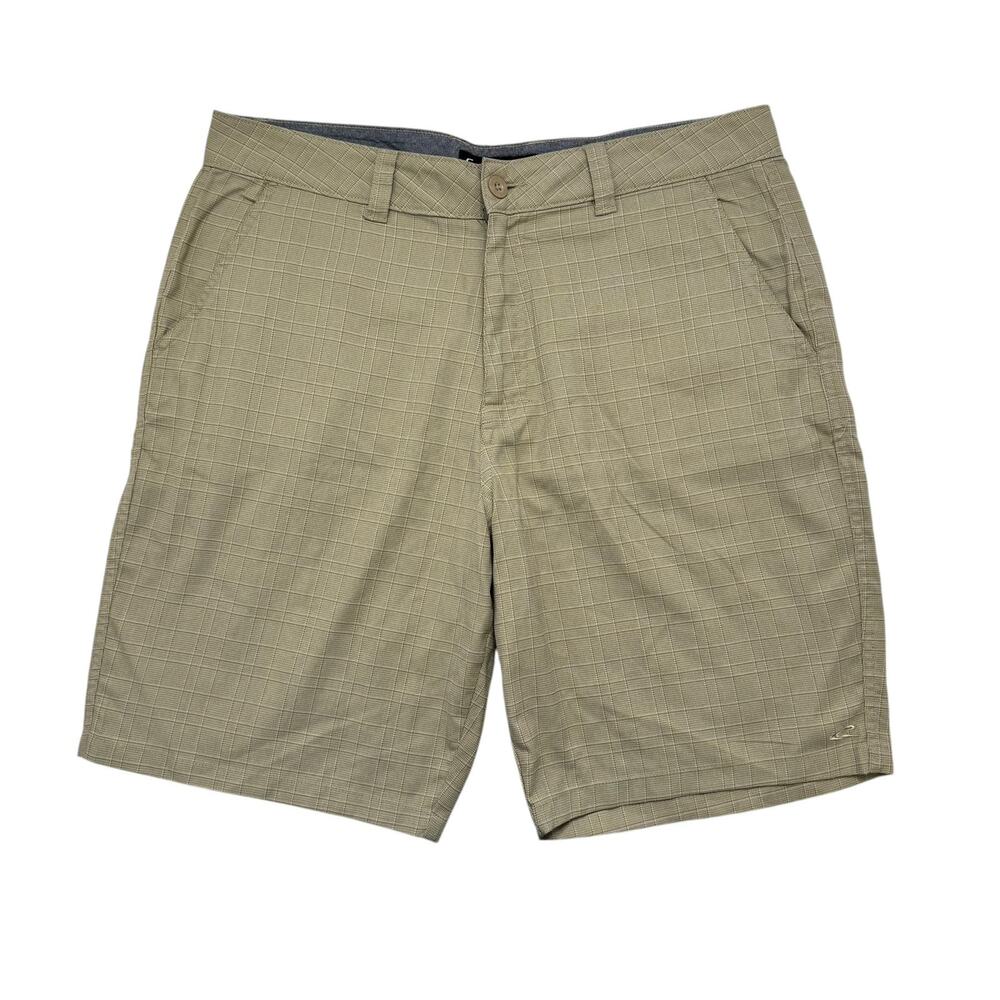 O’NEILL Tan Plaid Walking Chino Woven Shorts Size 36 Mens Preppy Dad
